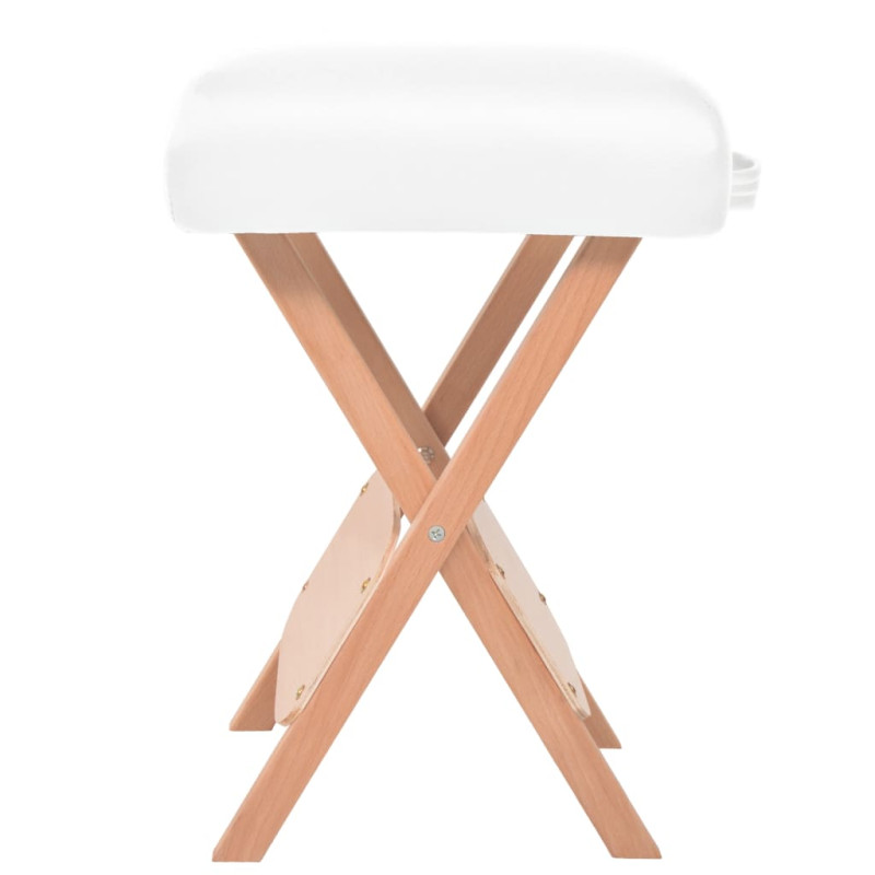 Produktbild för Hopfällbar massagepall med 12 cm tjock sits vit