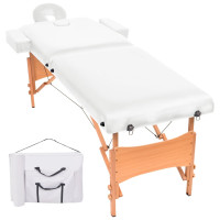 Miniatyr av produktbild för Hopfällbar massagebänk 2 sektioner 10 cm tjock vit