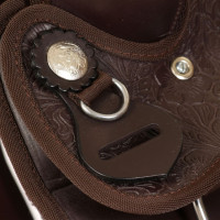 Miniatyr av produktbild för Westernsadel träns&halsband äkta läder 17" brun