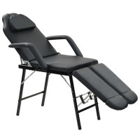 Miniatyr av produktbild för Bärbar behandlingsstol konstläder 185x78x76 cm svart