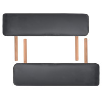 Miniatyr av produktbild för Hopfällbar massagebänk 2 sektioner och pall 10 cm tjock svart