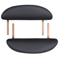 Produktbild för Hopfällbar massagebänk 4 cm tjock med 2 bolster oval svart