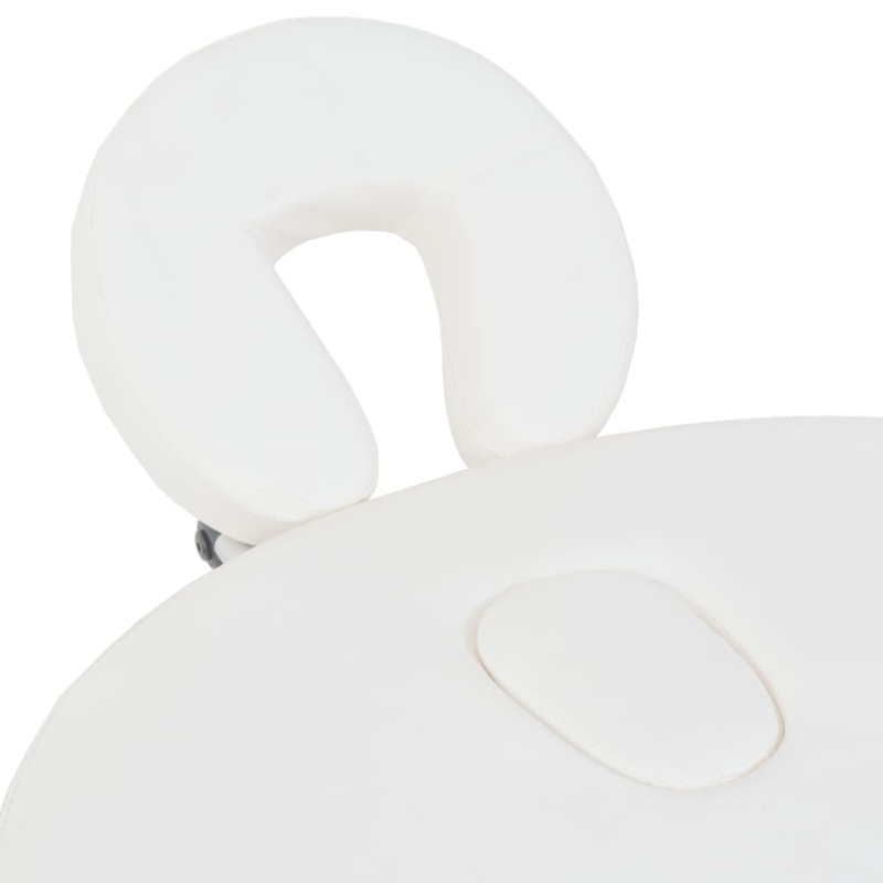Produktbild för Hopfällbar massagebänk 4 cm tjock med 2 bolster oval vit