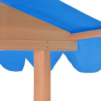 Produktbild för Lekstuga med sandlåda granträ blå UV50