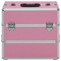 Produktbild för Sminklåda 37x24x35 cm rosa aluminium
