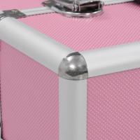 Produktbild för Sminklåda 37x24x35 cm rosa aluminium