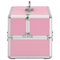 Miniatyr av produktbild för Sminklåda 22x30x21 cm rosa aluminium