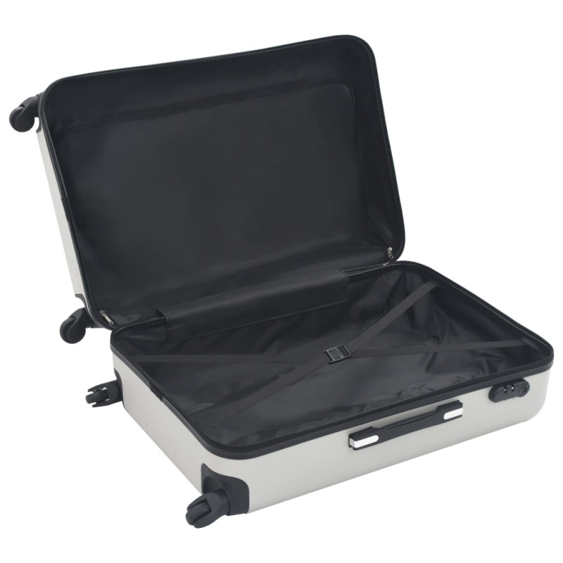 Produktbild för Hård resväska blank silver ABS