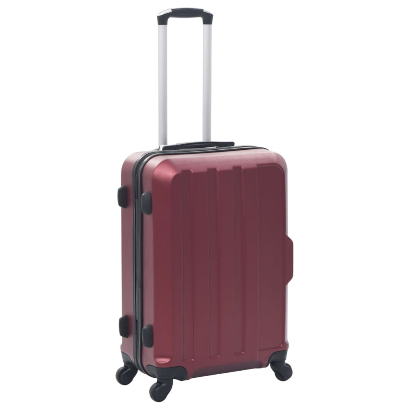 Produktbild för Hårda resväskor 3 st vinröd ABS