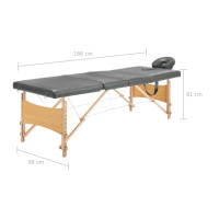 Miniatyr av produktbild för Massagebänk med 4 zoner träram antracit 186x68 cm