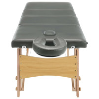 Miniatyr av produktbild för Massagebänk med 4 zoner träram antracit 186x68 cm