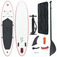 Produktbild för SUP surfingbräda uppblåsbar röd och vit