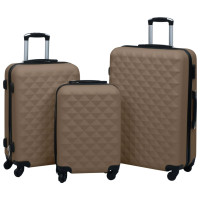 Miniatyr av produktbild för Hårda resväskor 3 st brun ABS