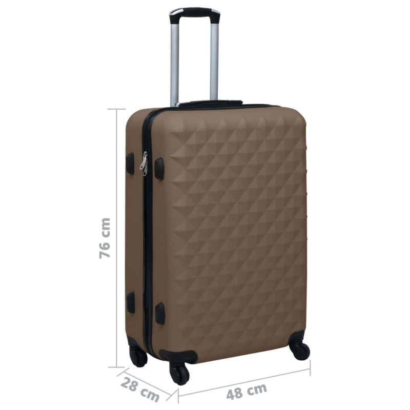 Produktbild för Hård resväska brun ABS