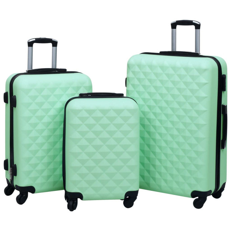 Produktbild för Hårda resväskor 3 st mintgrön ABS