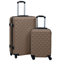Miniatyr av produktbild för Hårda resväskor 2 st brun ABS