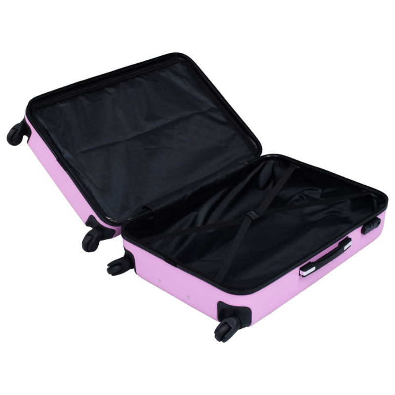 Produktbild för Hårda resväskor 3 st rosa ABS