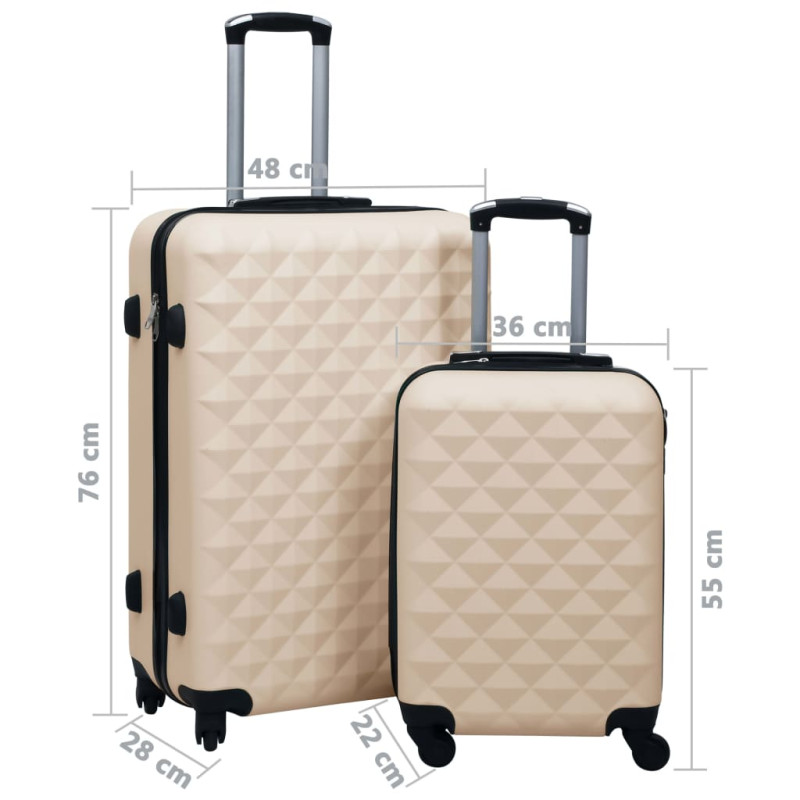 Produktbild för Hårda resväskor 2 st guld ABS