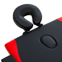Miniatyr av produktbild för Hopfällbar massagebänk 2 sektioner trä svart och röd