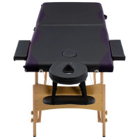 Miniatyr av produktbild för Hopfällbar massagebänk 2 sektioner trä svart