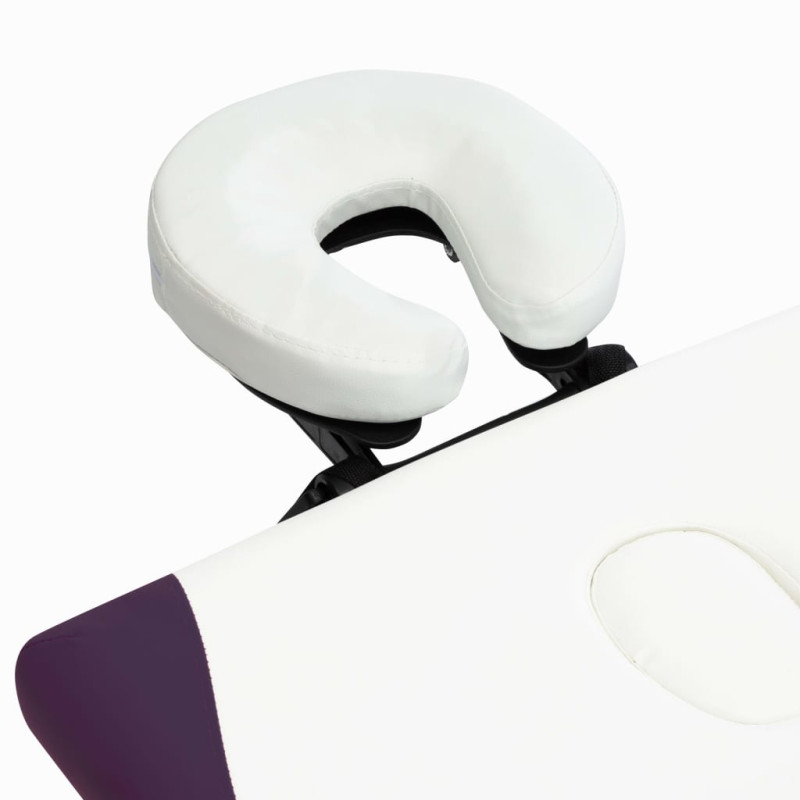 Produktbild för Hopfällbar massagebänk 2 sektioner aluminium vit och lila