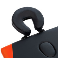 Miniatyr av produktbild för Hopfällbar massagebänk 2 sektioner aluminium svart och orange