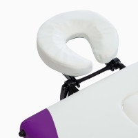 Miniatyr av produktbild för Hopfällbar massagebänk 3 sektioner aluminium vit och lila