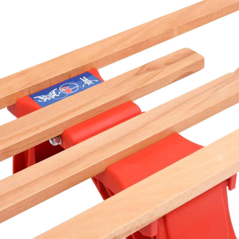 Produktbild för Hopfällbar kälke med ryggstöd 119 cm trä
