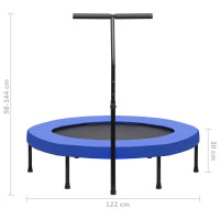 Produktbild för Studsmatta med handtag och säkerhetsskydd 122 cm