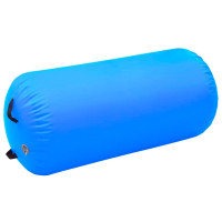 Produktbild för Uppblåsbar gymnastikrulle med pump 120x75 cm PVC blå