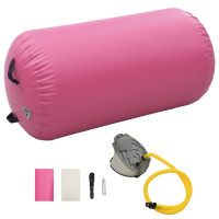 Produktbild för Uppblåsbar gymnastikrulle med pump 120x75 cm PVC rosa