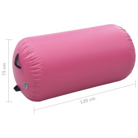 Produktbild för Uppblåsbar gymnastikrulle med pump 120x75 cm PVC rosa