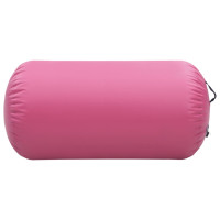 Produktbild för Uppblåsbar gymnastikrulle med pump 120x75 cm PVC rosa