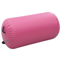 Produktbild för Uppblåsbar gymnastikrulle med pump 120x90 cm PVC rosa