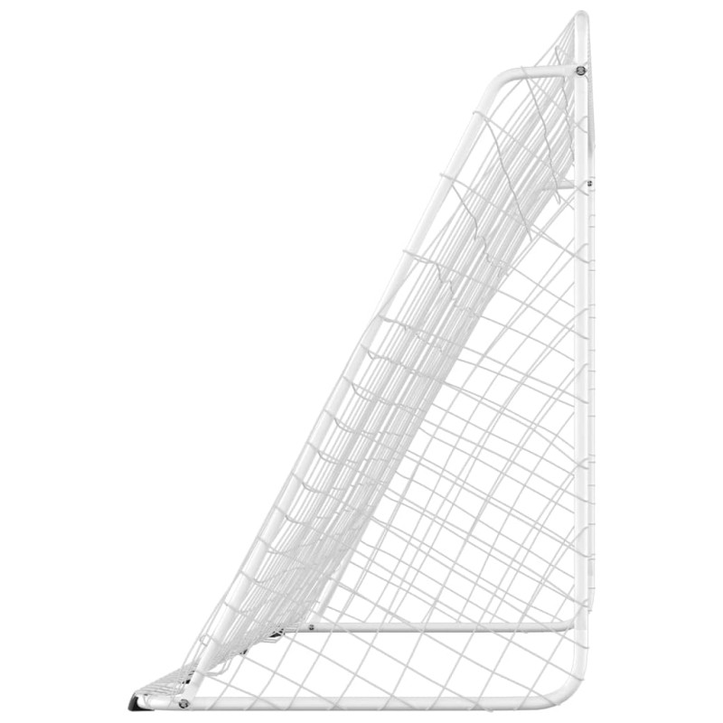 Produktbild för Fotbollsmål med nät vit 366x122x182 cm stål