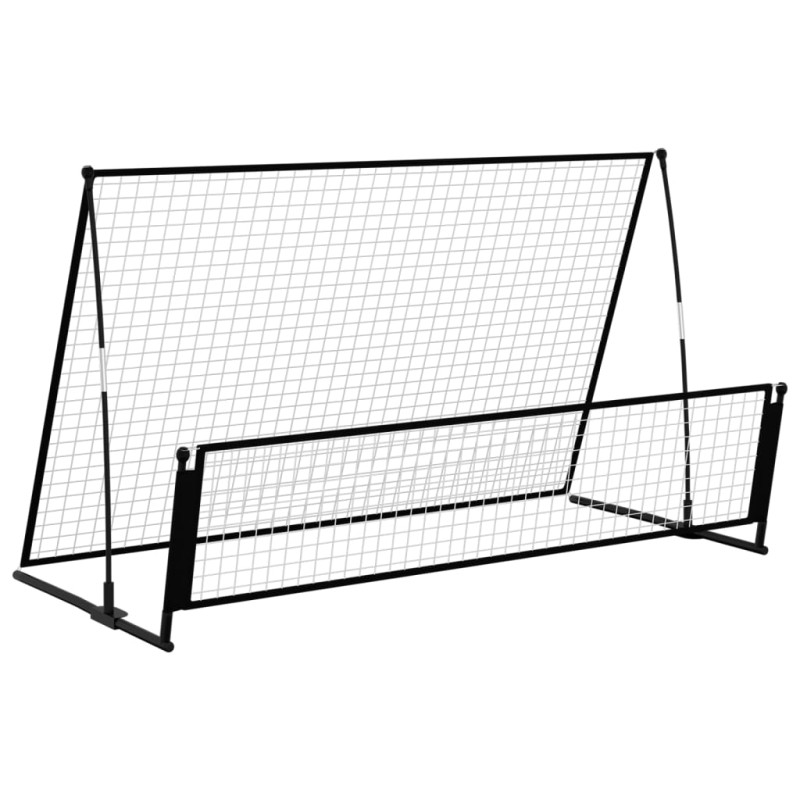 Produktbild för 2-i-1 returnät/fotbollsmål 202x104x120 cm stål