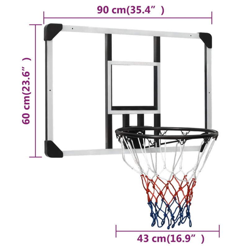 Produktbild för Basketkorg transparent 90x60x2,5 cm polykarbonat