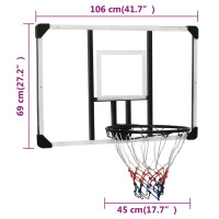 Miniatyr av produktbild för Basketkorg transparent 106x69x3 cm polykarbonat