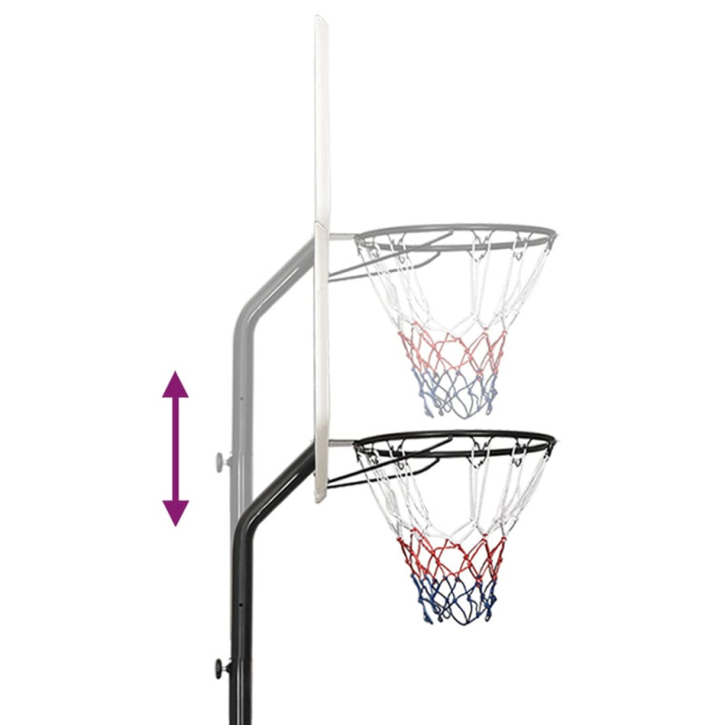 Produktbild för Basketkorg med stativ vit 282-352 cm polyeten