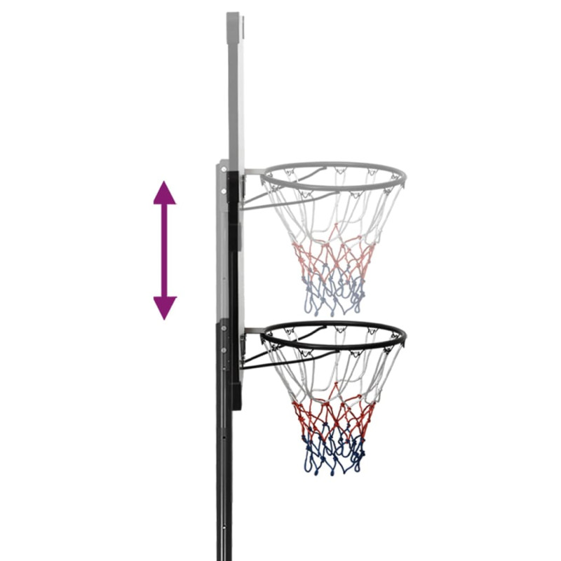 Produktbild för Basketkorg transparent 282-352 cm polykarbonat