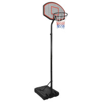 Miniatyr av produktbild för Basketkorg med stativ svart 282-352 cm polyeten