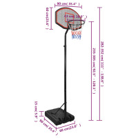 Miniatyr av produktbild för Basketkorg med stativ svart 282-352 cm polyeten