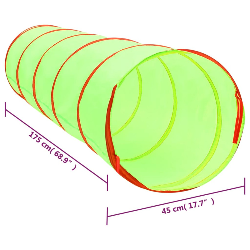 Produktbild för Lektunnel med 250 bollar grön 175 cm polyester