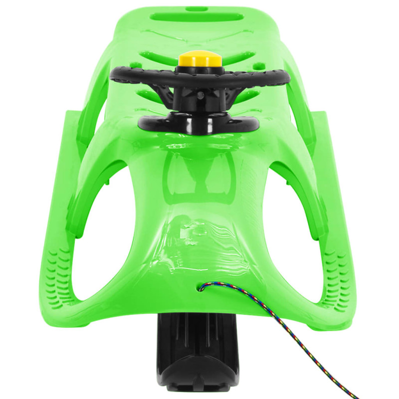 Produktbild för Släde med ratt grön 102,5x40x23 cm polypropylen