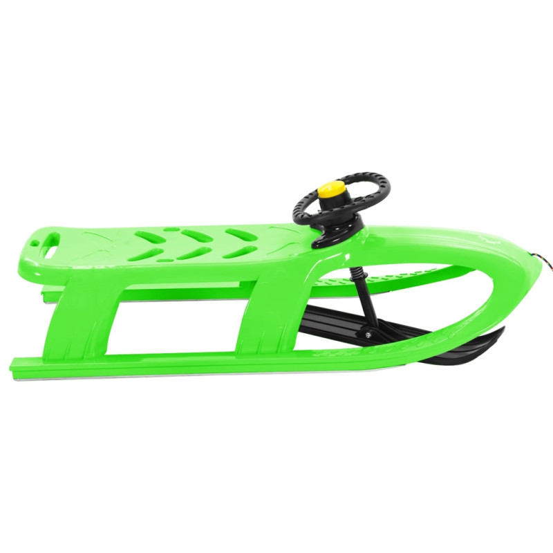 Produktbild för Släde med ratt grön 102,5x40x23 cm polypropylen