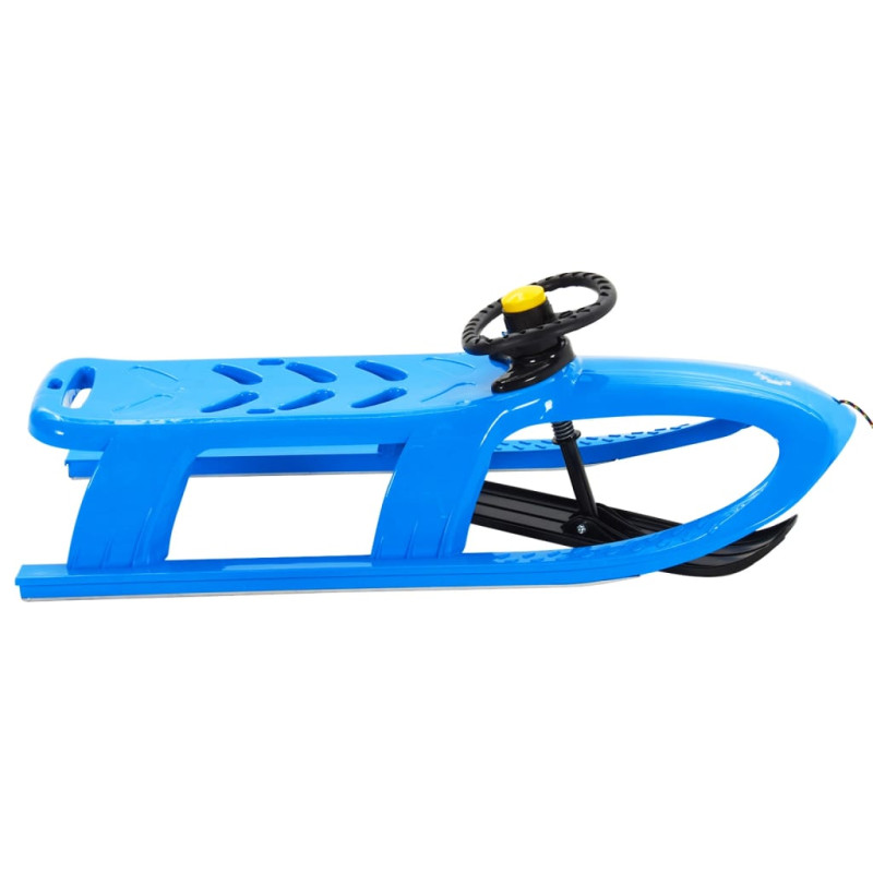 Produktbild för Släde med ratt blå 102,5x40x23 cm polypropylen