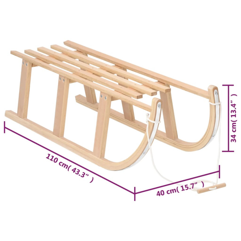 Produktbild för Kälke 110x40x34 cm plywood
