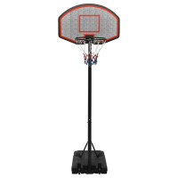 Miniatyr av produktbild för Basketkorg med stativ svart 237-307 cm polyeten