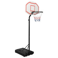 Produktbild för Basketkorg med stativ vit 237-307 cm polyeten