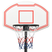 Produktbild för Basketkorg med stativ vit 237-307 cm polyeten